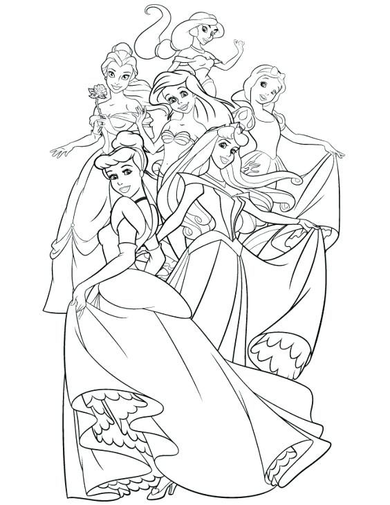 Printable Disney Princess Coloring Pages Princess Colouring Book 564x730 Printable Disney Princess Coloring Pages Princess Colouring Book