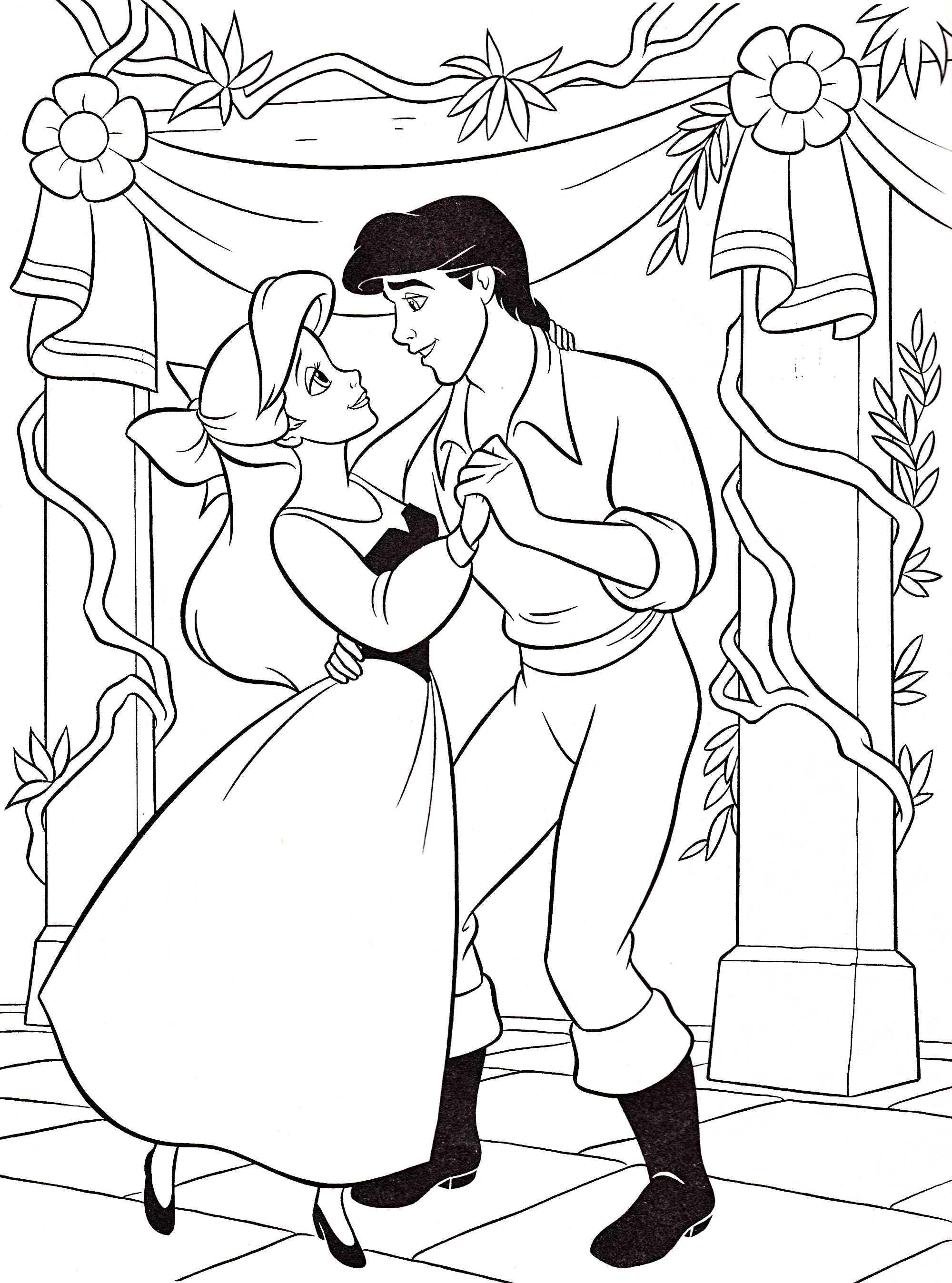 Ariel And Prince Eric Coloring Pages 2000x2696 Ariel And Prince Eric Coloring Pages