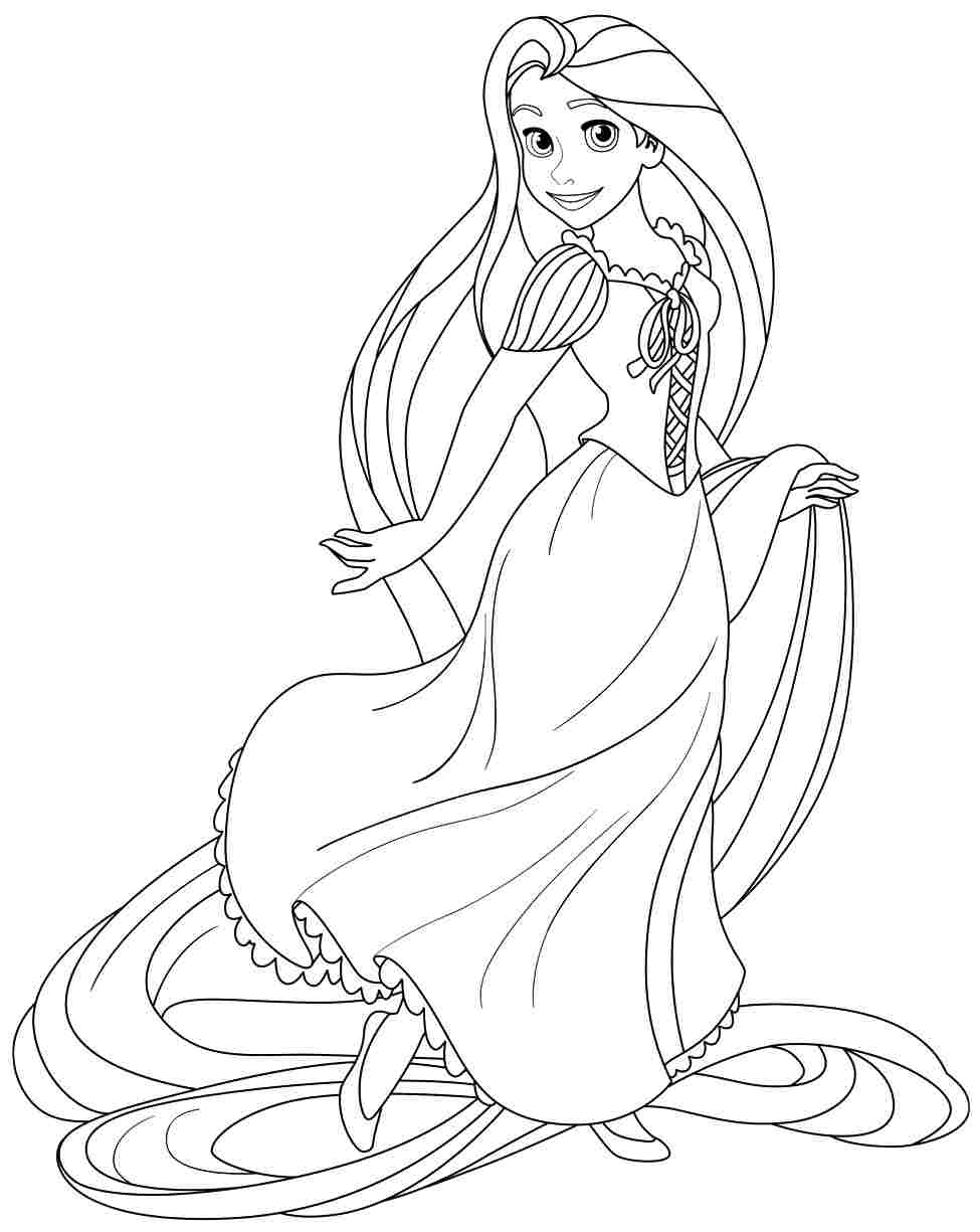 Disney Princess Rapunzel Coloring Pages 975x1225 Disney Princess Rapunzel Coloring Pages
