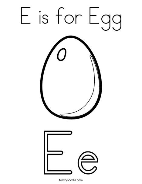 468x605 E Is For Egg Coloring Page