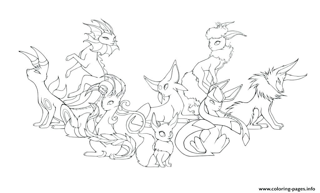1024x617 Eevee Evolutions Coloring Pages Coloring Pages Evolution Book Fun
