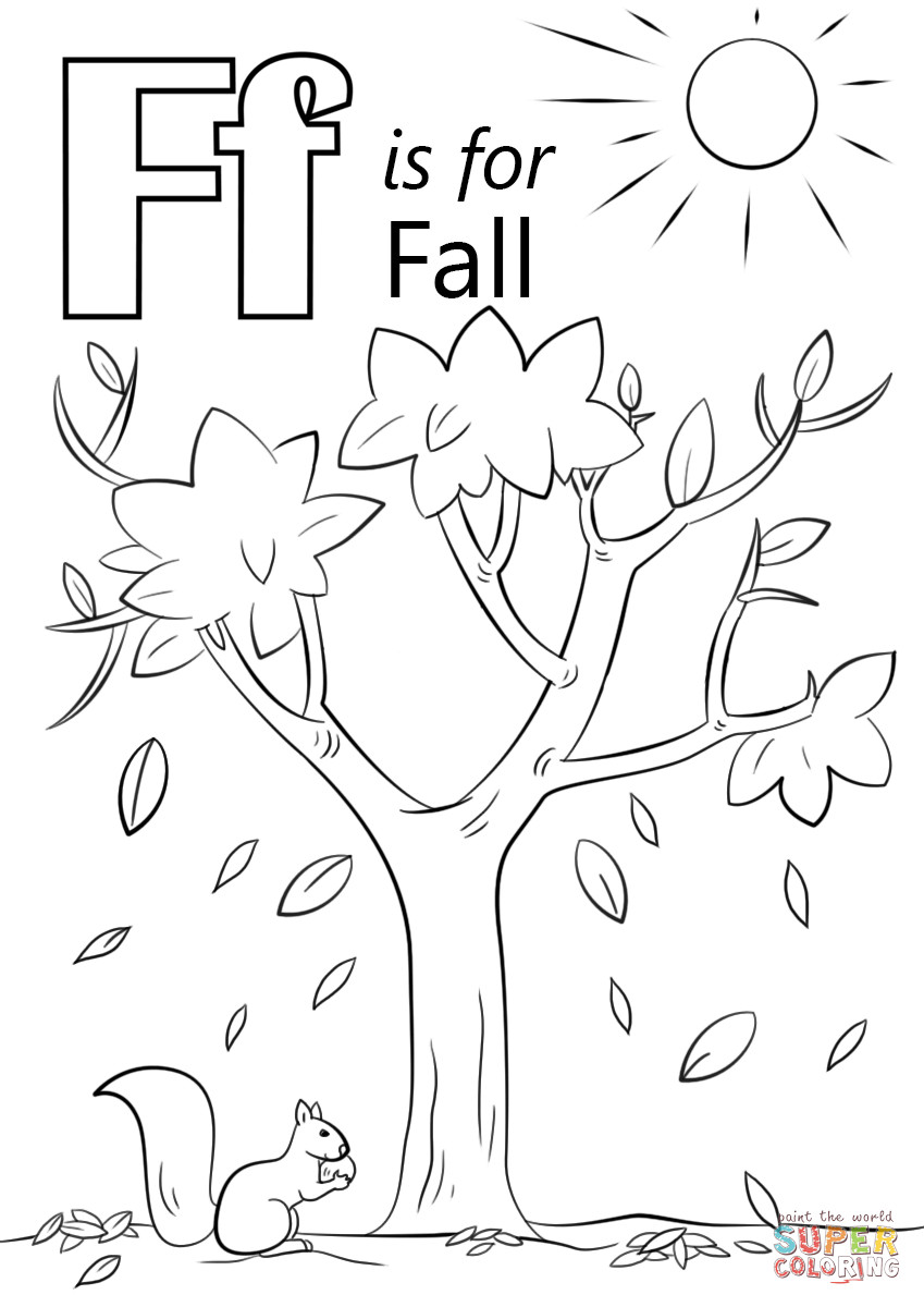 849x1200 Immediately Fall Coloring Pages For Preschoolers Letter F Is Page