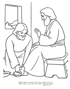 236x300 Jesus Washes The Disciples Feet Coloring Page Washing Feet Craft
