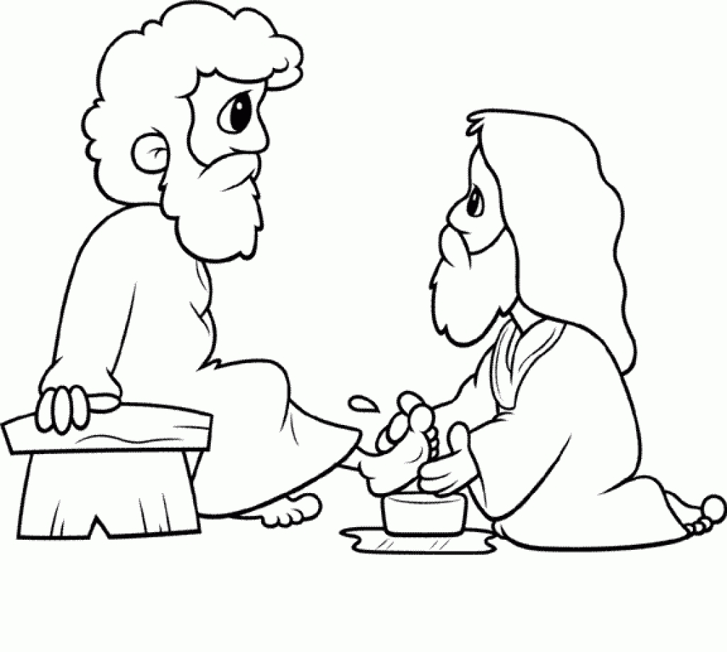 1024x919 Feet Coloring Pages Fabulous Jesus Washes The Disciples Feet