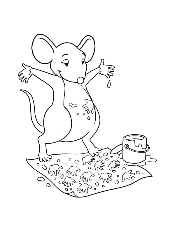 600x776 Feet Coloring Pages Paint A Mouse With His Colouring Page Happy