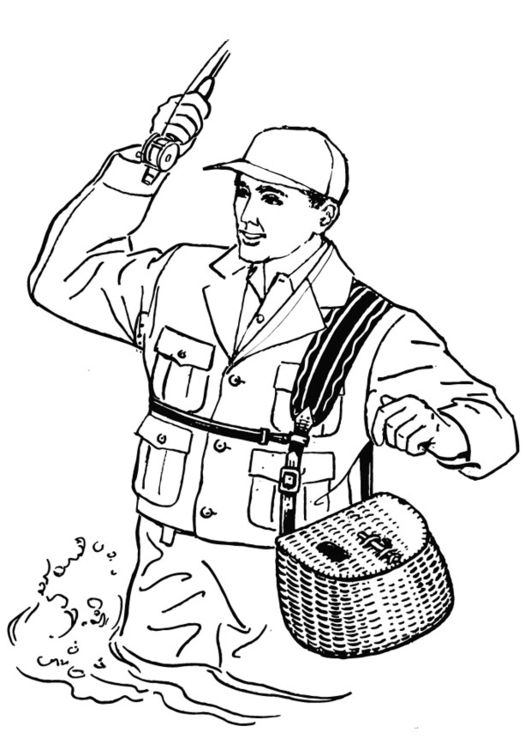 531x750 Coloring Page Fisherman Coloring