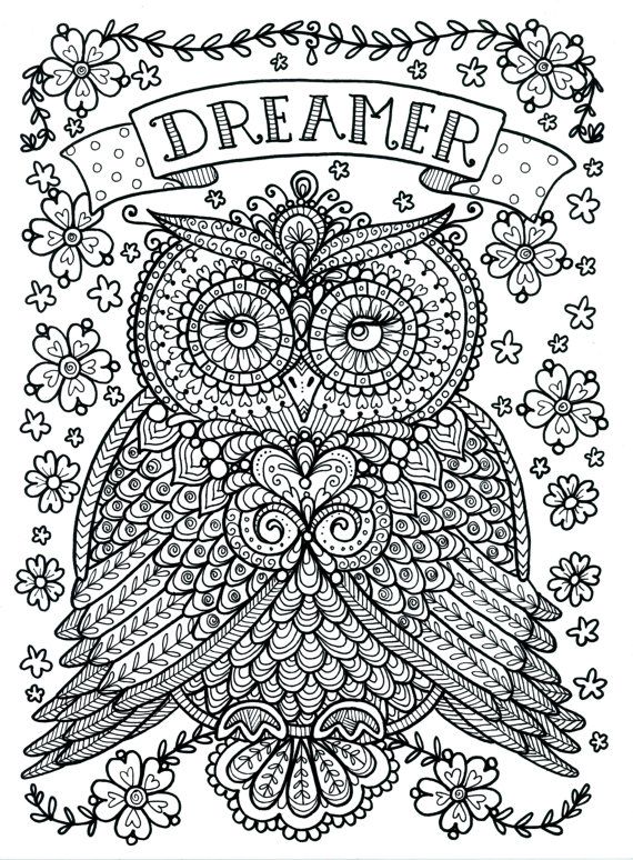 Owl Coloring Pages For Adults. Free Detailed Owl Coloring Pages 570x774 Owl Coloring Pages For Adults. Free Detailed Owl Coloring Pages