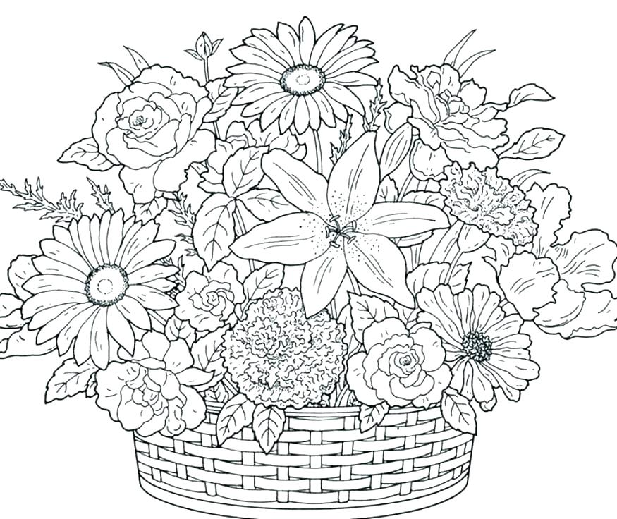 Coloring Pages Of Flowers Simple Flower Coloring Pages Flower 875x736 Coloring Pages Of Flowers Simple Flower Coloring Pages Flower