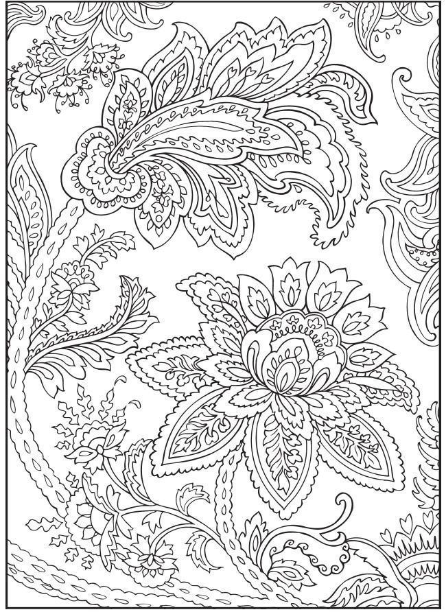 Paisley Flowers Abstract Doodle Coloring Pages Colouring Adult 650x892 Paisley Flowers Abstract Doodle Coloring Pages Colouring Adult
