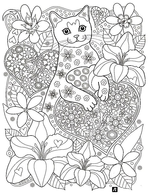 606x800 Coloring Pages Cats Beautiful 104 Best Adult Coloring Dog And Cat