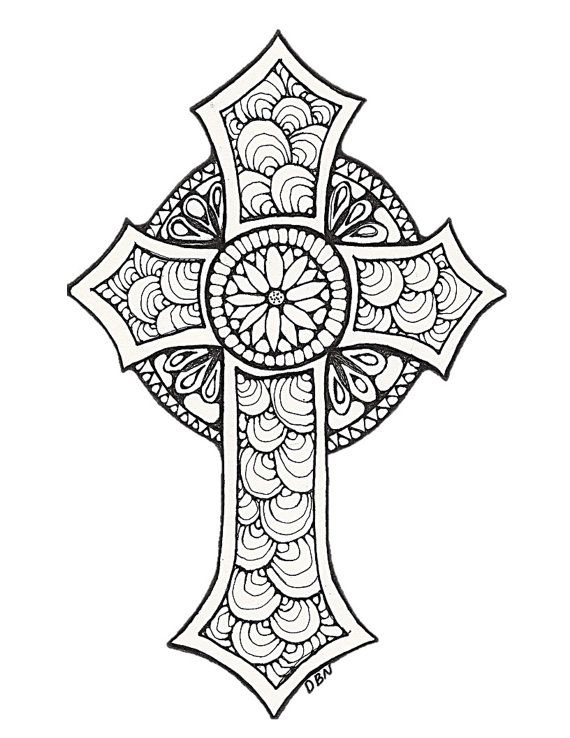 Adult Coloring Pages Cross Color Bros 570x738 Adult Coloring Pages Cross Color Bros