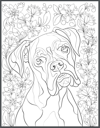 400x514 De Stress With Dogs Downloadable 10 Page Coloring Book For Adults