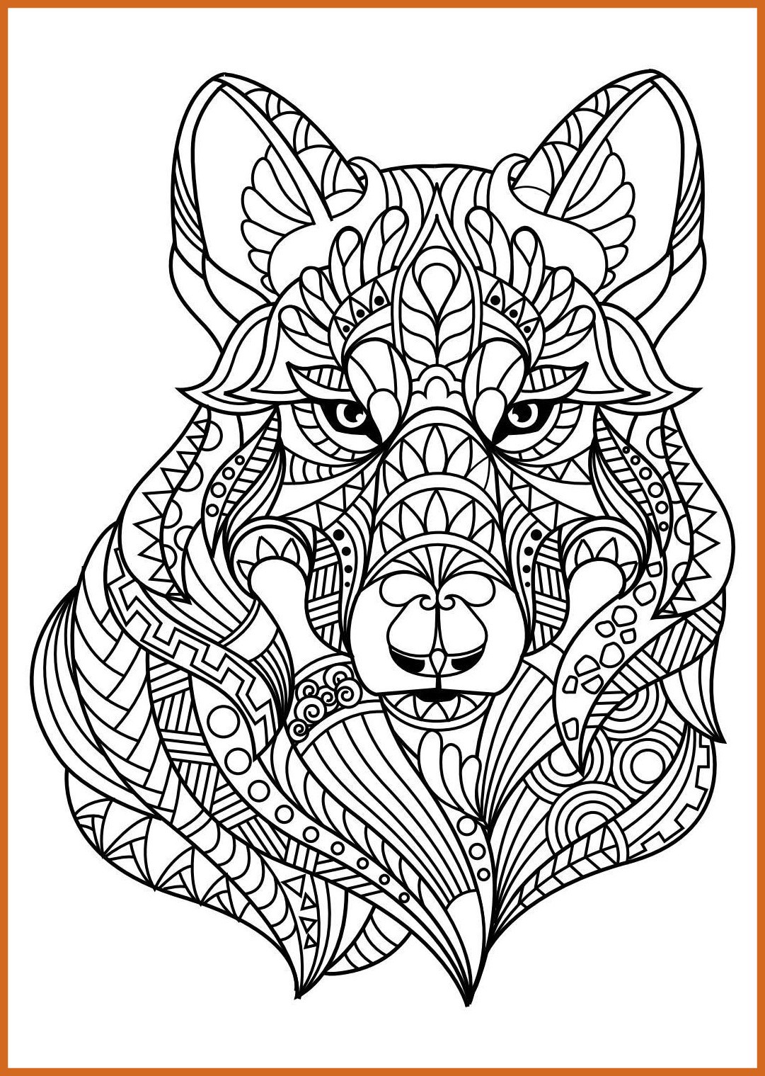 1081x1519 Marvelous Animal Coloring Pages Adult Dog Cat And Books Of Wolf