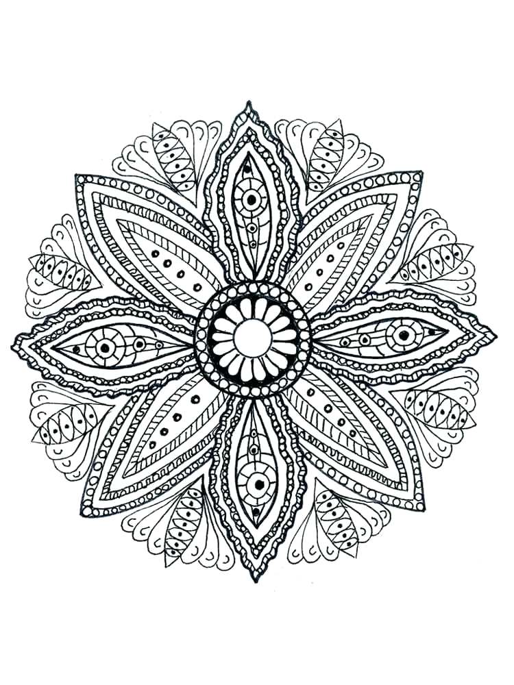 750x1000 Flower Mandala Coloring Pages Flower Mandala Coloring Pages Adult