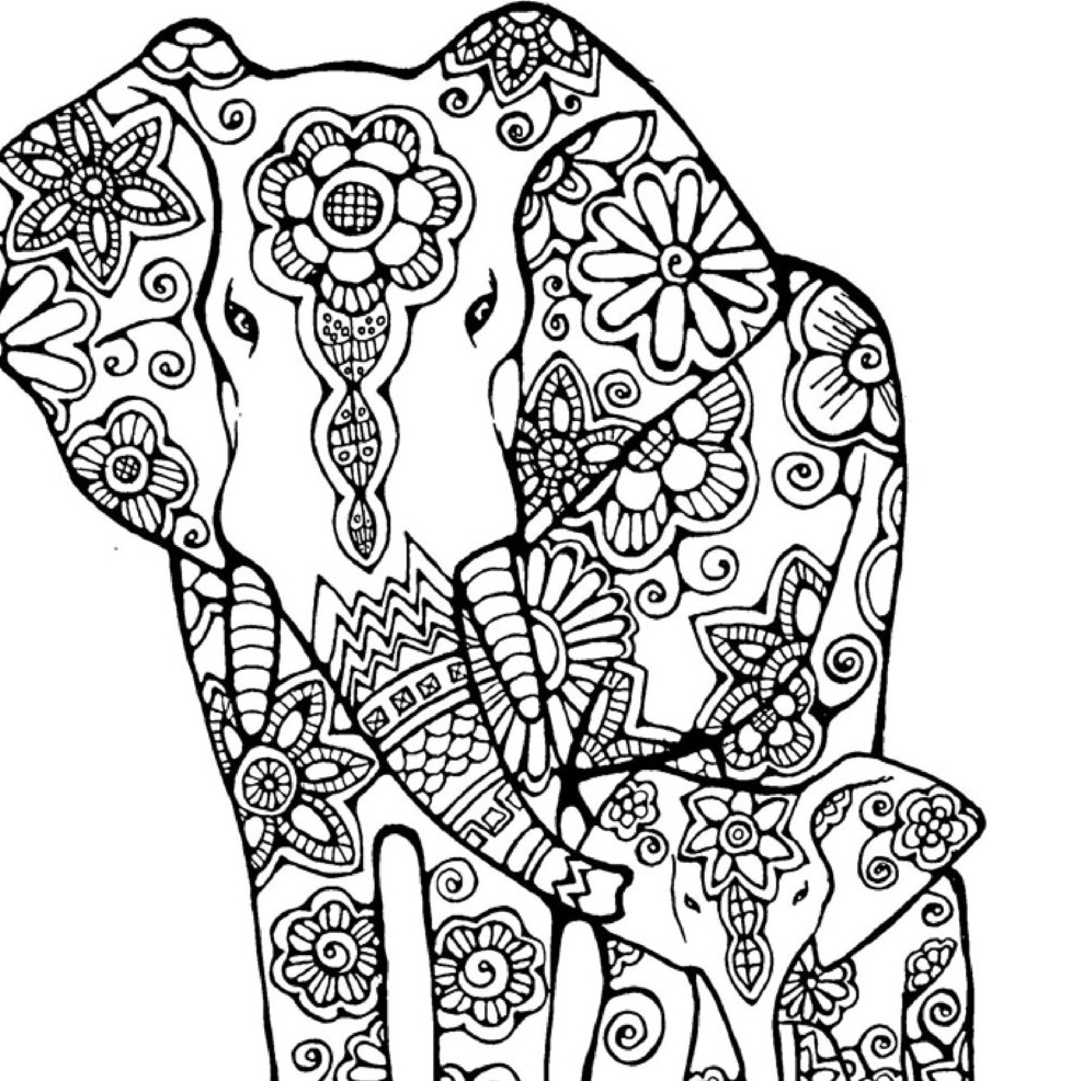 Coloring Pages Of Elephants 987x986 Coloring Pages Of Elephants