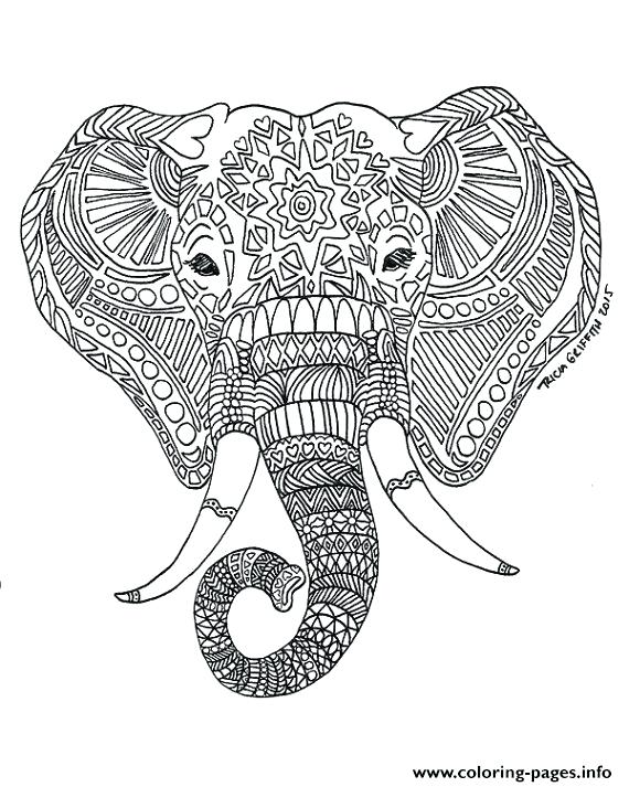 Elephant Coloring Pages Coloring Pages For Adults Difficult 570x713 Elephant Coloring Pages Coloring Pages For Adults Difficult