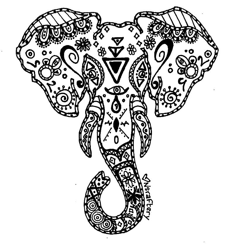 Abstract Elephant Coloring Pages 806x833 Abstract Elephant Coloring Pages