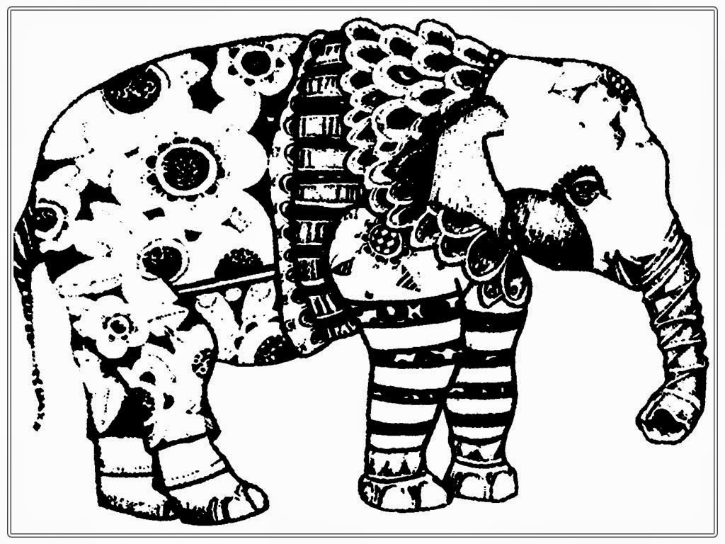 Adult Coloring Pages Free African Elephant 1024x768 Adult Coloring Pages Free African Elephant