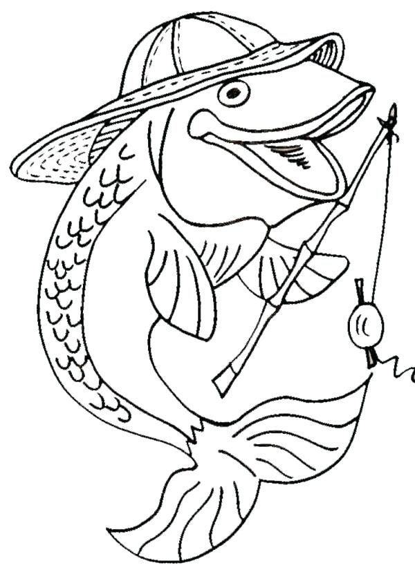 Fishing Coloring Pages Printable 600x828 Fishing Coloring Pages Printable