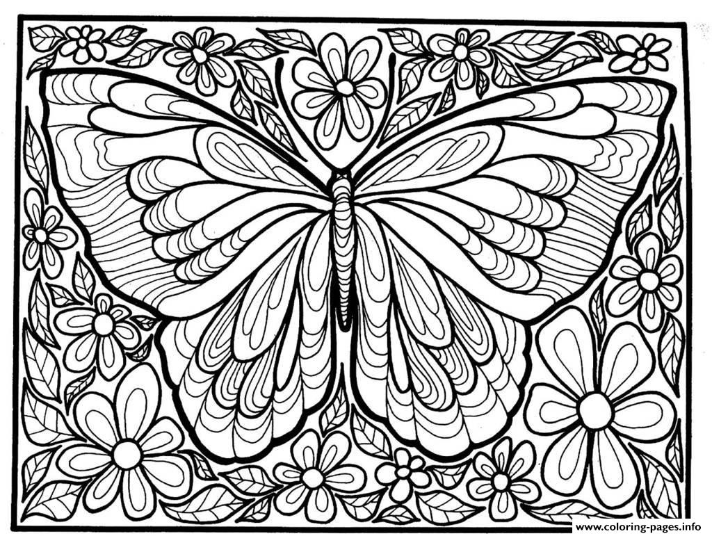 1024x771 Adult Difficult Big Butterfly Coloring Pages Printable