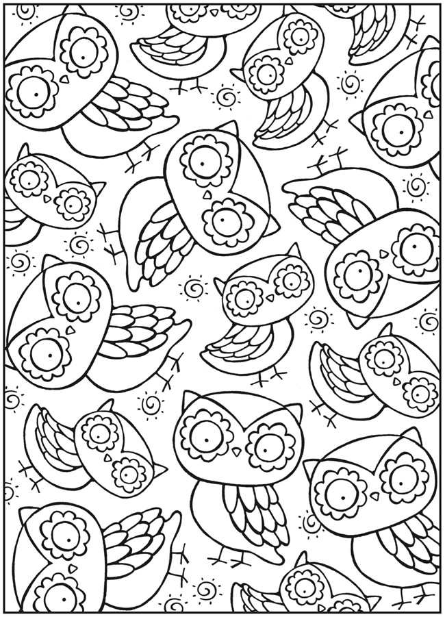 Adult Owl Coloring Page 650x901 Adult Owl Coloring Page