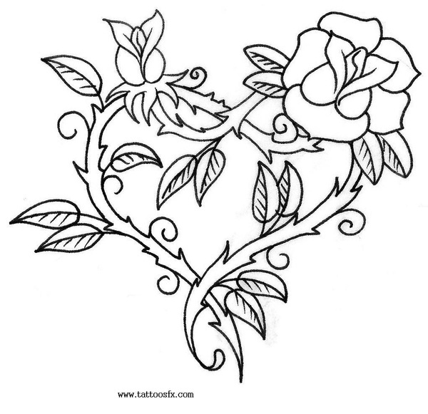 Heart And Rose Coloring Pages Coloring Pages Trendy Coloring Pages 600x581 Heart And Rose Coloring Pages Coloring Pages Trendy Coloring Pages