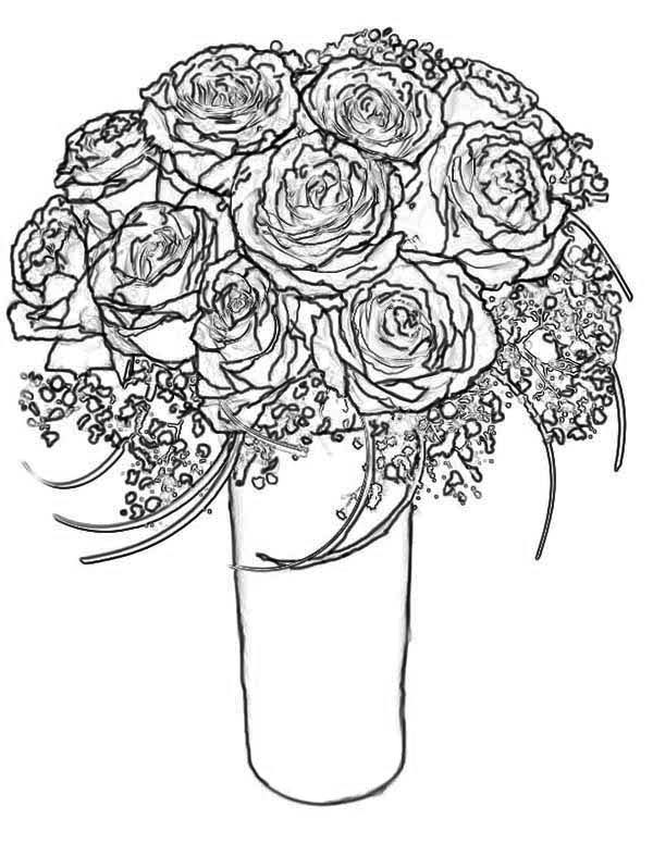 Coloring Pages Of A Bouquet Roses Best 600x776 Coloring Pages Of A Bouquet Roses Best