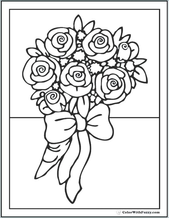 590x762 Simple Flower Coloring Pages Adult Coloring Pages Customize