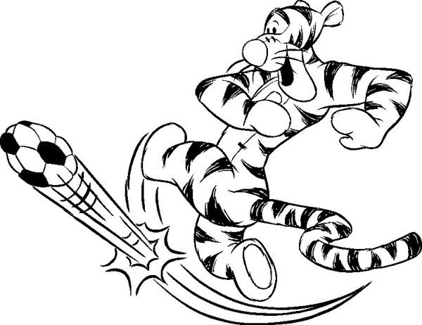 Kickball Coloring Pages Tiger Kick Ball Soccer Coloring Pages Boys 600x462 Kickball Coloring Pages Tiger Kick Ball Soccer Coloring Pages Boys
