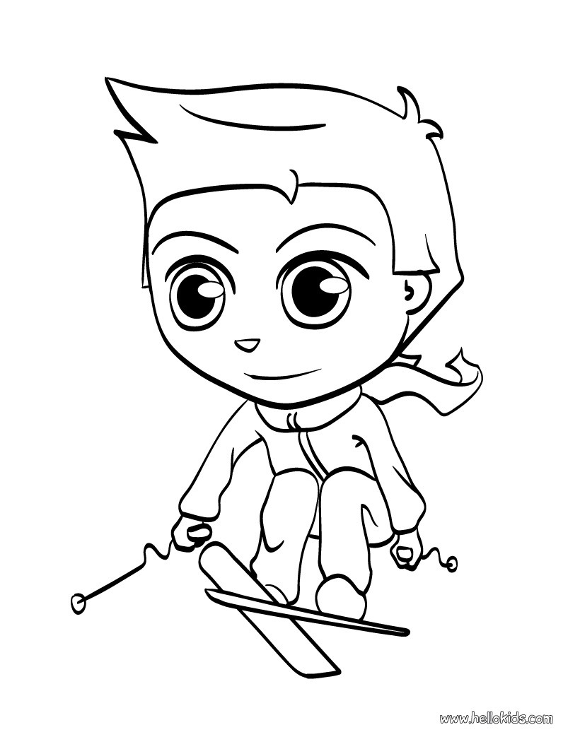Skiing Kid Coloring Pages 820x1060 Skiing Kid Coloring Pages