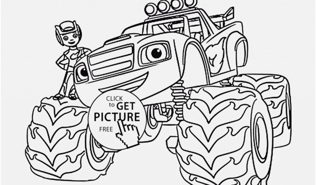 1024x600 Blaze Coloring Pages Picture Blaze Monster Truck With Boy Coloring