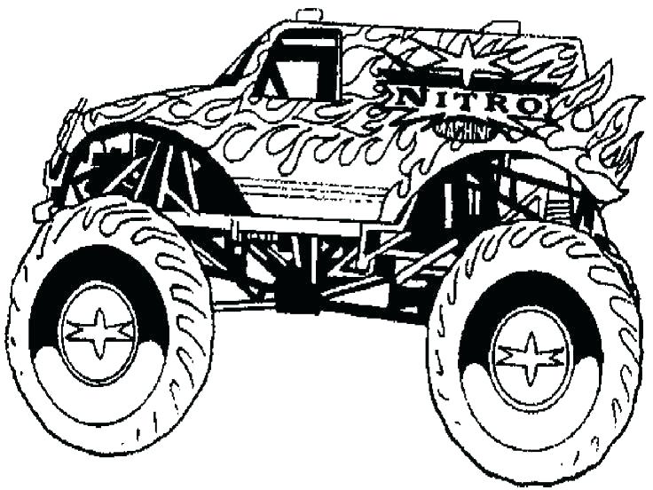 736x552 Grave Digger Monster Truck Coloring Pages Printable