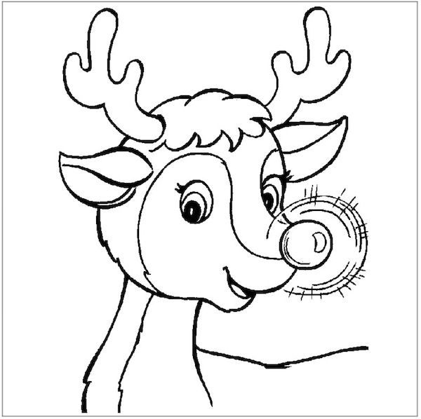 Coloring Pages For Christmas Reindeer