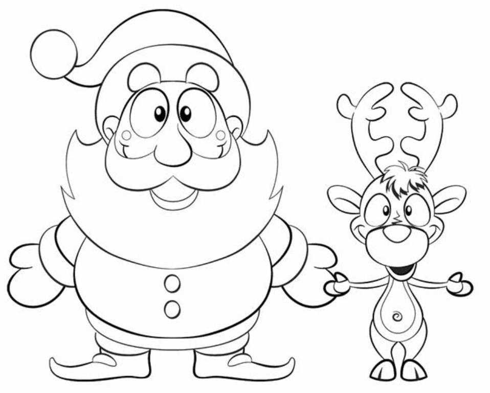 Xmas Santa Reindeer Coloring Page.jpg 958x768 Xmas Santa Reindeer Coloring Page.jpg