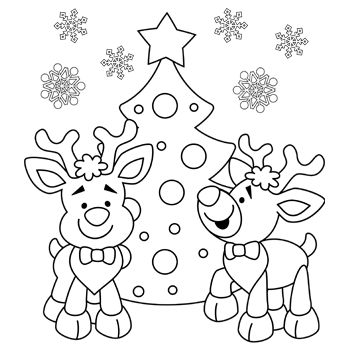 Christmas Reindeer Coloring Page Main1 For Christmas Printable 345x345 Christmas Reindeer Coloring Page Main1 For Christmas Printable