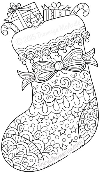 Color Christmas Coloring Book By Thaneeya Mcardle 340x600 Color Christmas Coloring Book By Thaneeya Mcardle