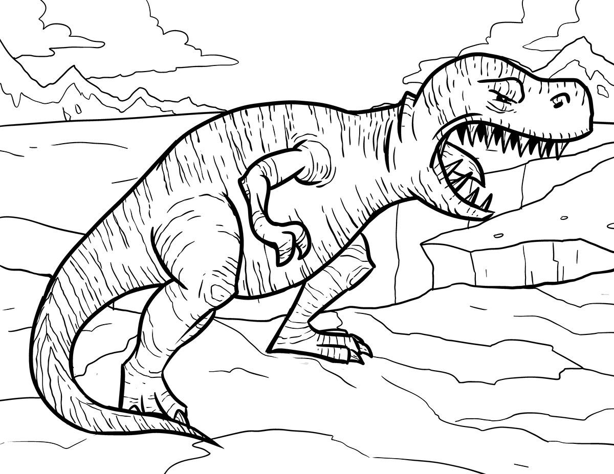 1200x927 T Rex Coloring Pages