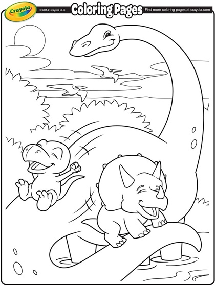 Have Fun Coloring In This Adorable Scene Of Dinosaur Friends 420x560 Have Fun Coloring In This Adorable Scene Of Dinosaur Friends