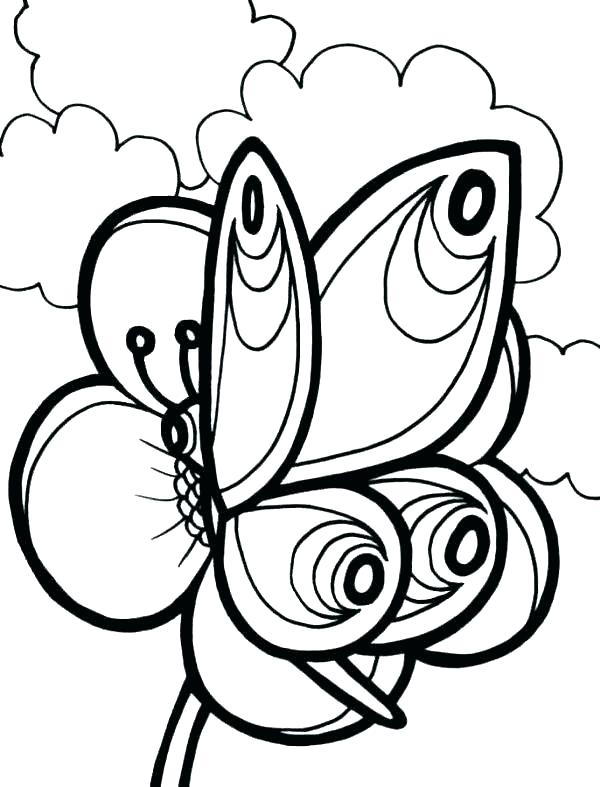 600x787 Butterfly And Flower Coloring Pages