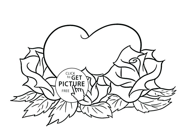 728x537 Coloring Pages Of Flowers And Hearts Medium Size Of Coloring Pages