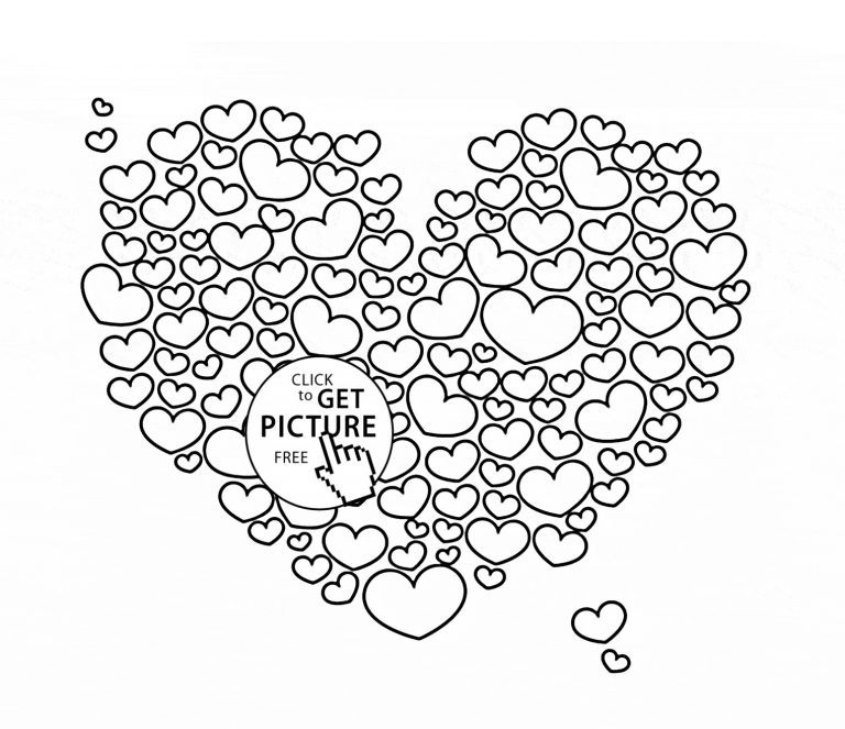 768x663 Lots Of Hearts Coloring Pages New Copy Big Heart Page For Kids