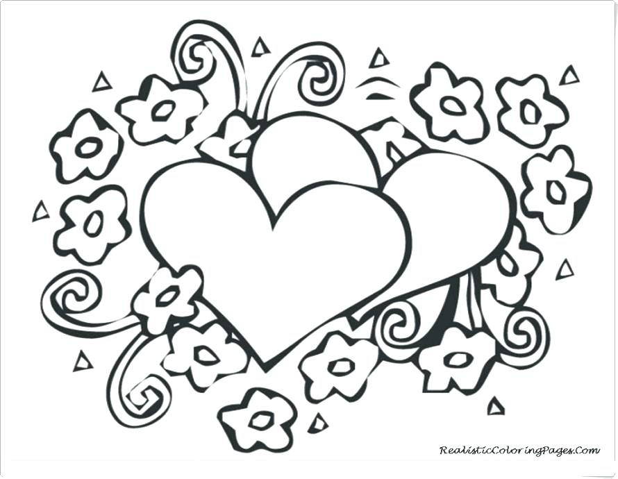 890x690 Roses And Hearts Coloring Pages Coloring Page Rose Free Adult