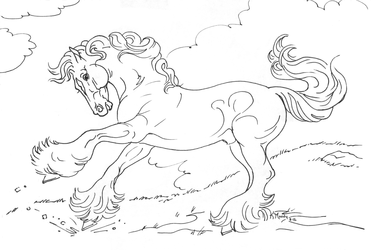Grazing American Quarter Horse Coloring Page Printable Click 1500x1001 Grazing American Quarter Horse Coloring Page Printable Click