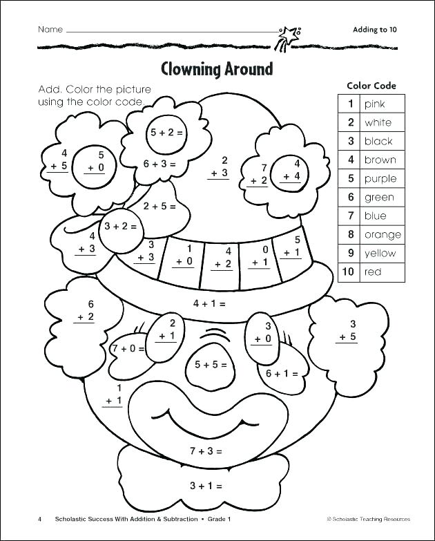 630x783 Addition Coloring Sheet