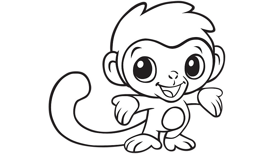 960x540 Monkey Coloring Sheet Amusing Monkey Coloring Page 39 In Coloring