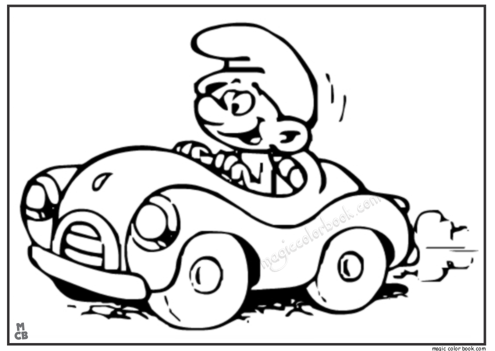 990x703 Kid Driving Car Coloring Page