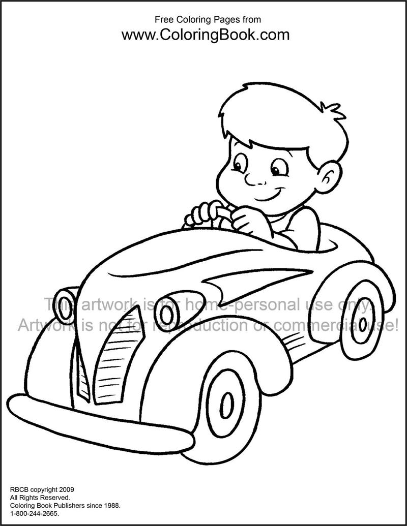 800x1035 Coloring Pages Free Online Coloring Pages Kid In Car
