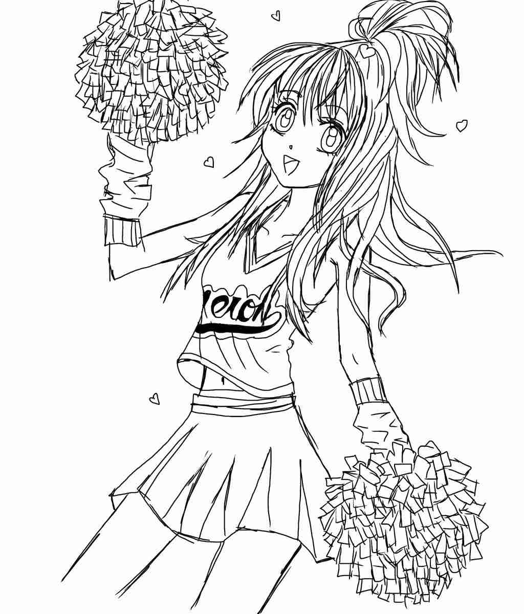Cheerleader Coloring Page For Girls Easy Pages Free Printable Kids 1024x1200 Cheerleader Coloring Page For Girls Easy Pages Free Printable Kids