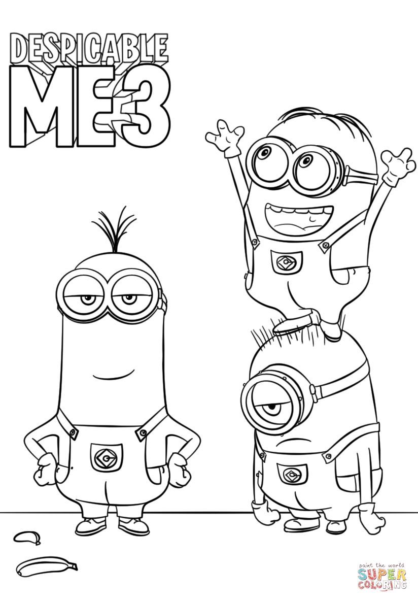 824x1186 Despicable Me 3 Minions Coloring Page Free Printable Coloring