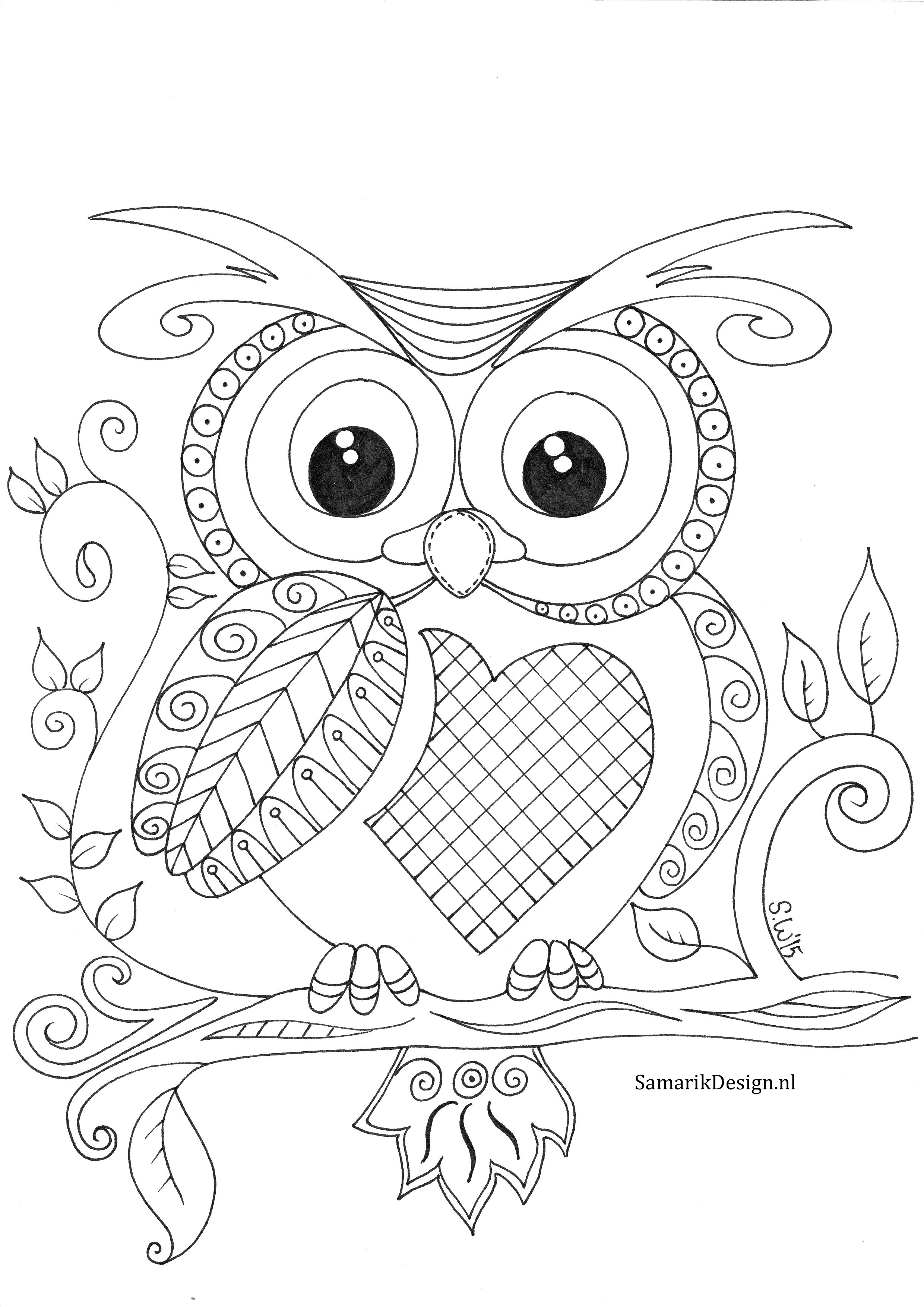 2480x3507 Love Owl Colouring Pictures Free Printable Col